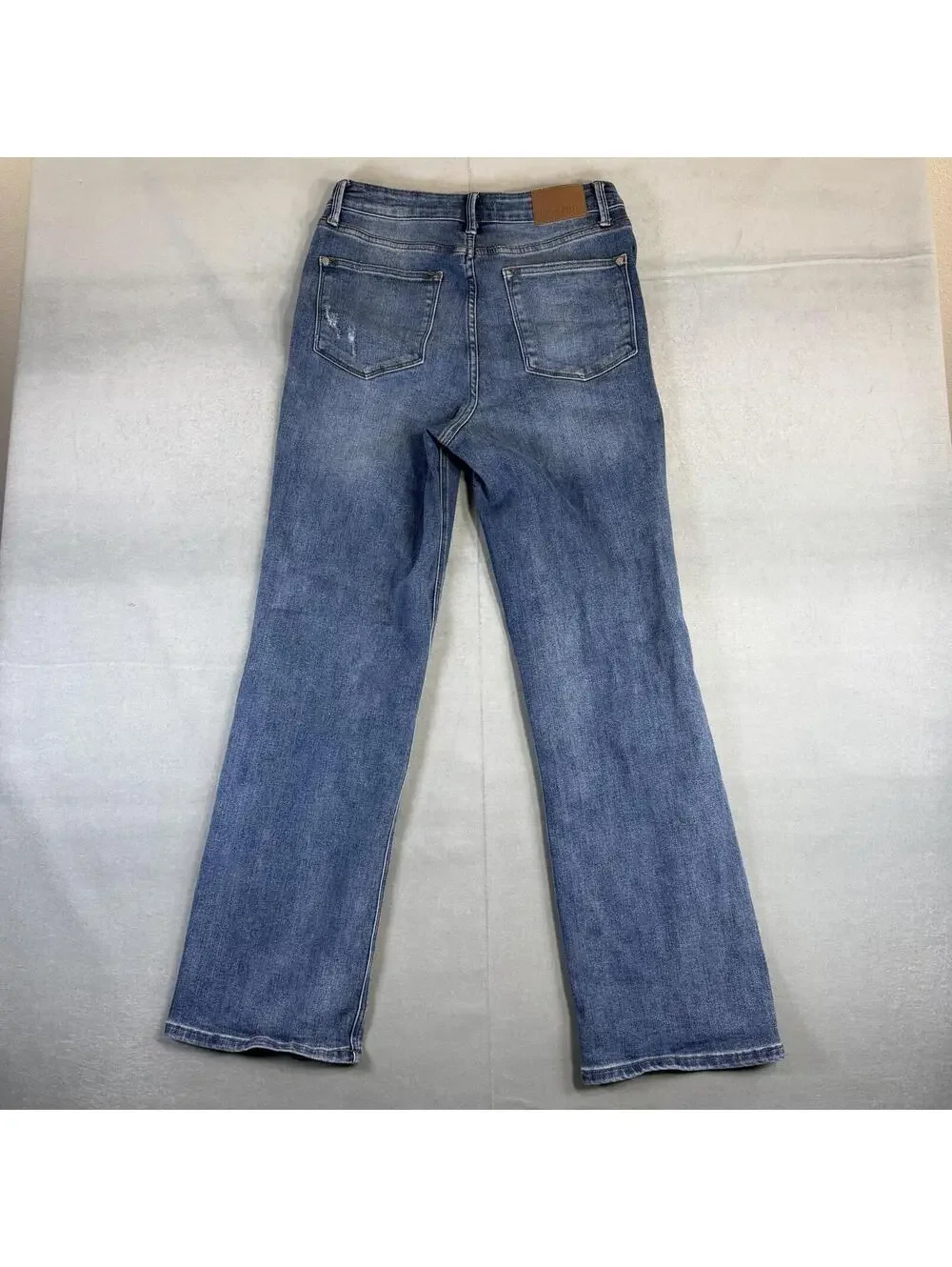 Judy Blue 90s Straight Jeans Womens 11/30 Blue Medium Wash Distressed Stretch - Picture 3 of 9